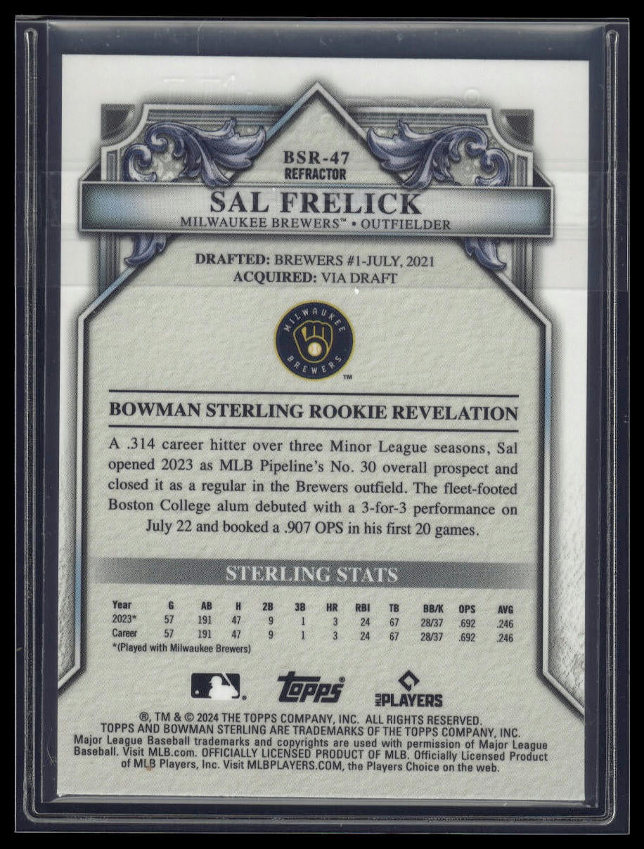2024 Bowman Sterling #BSR-47 Sal Frelick Refractor #/199