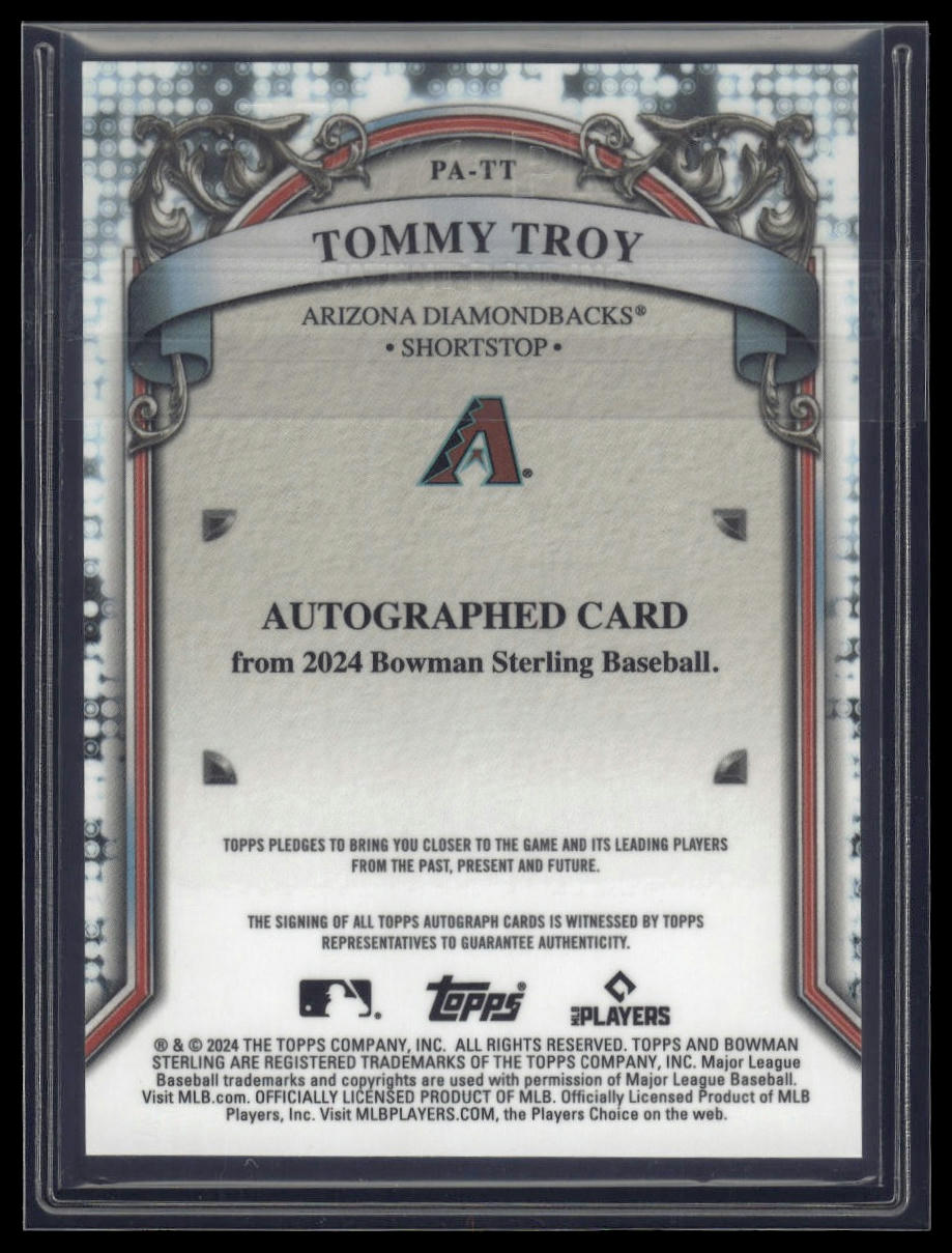 2024 Bowman Sterling #PA-TT Tommy Troy Prospect Auto /125