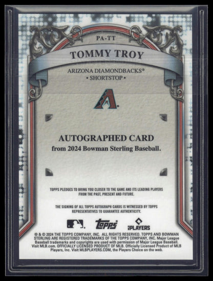 2024 Bowman Sterling #PA-TT Tommy Troy Prospect Auto /125