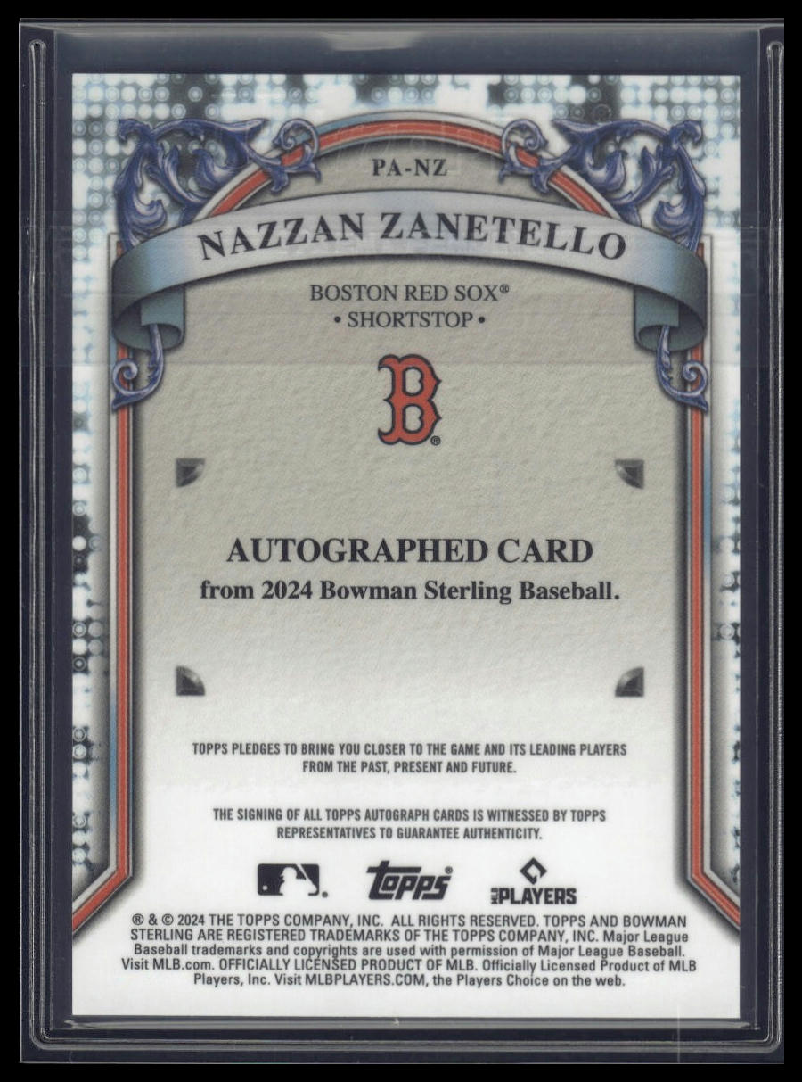 2024 Bowman Sterling #PA-NZ Nazzan Zanetello Prospect Auto Orange /75