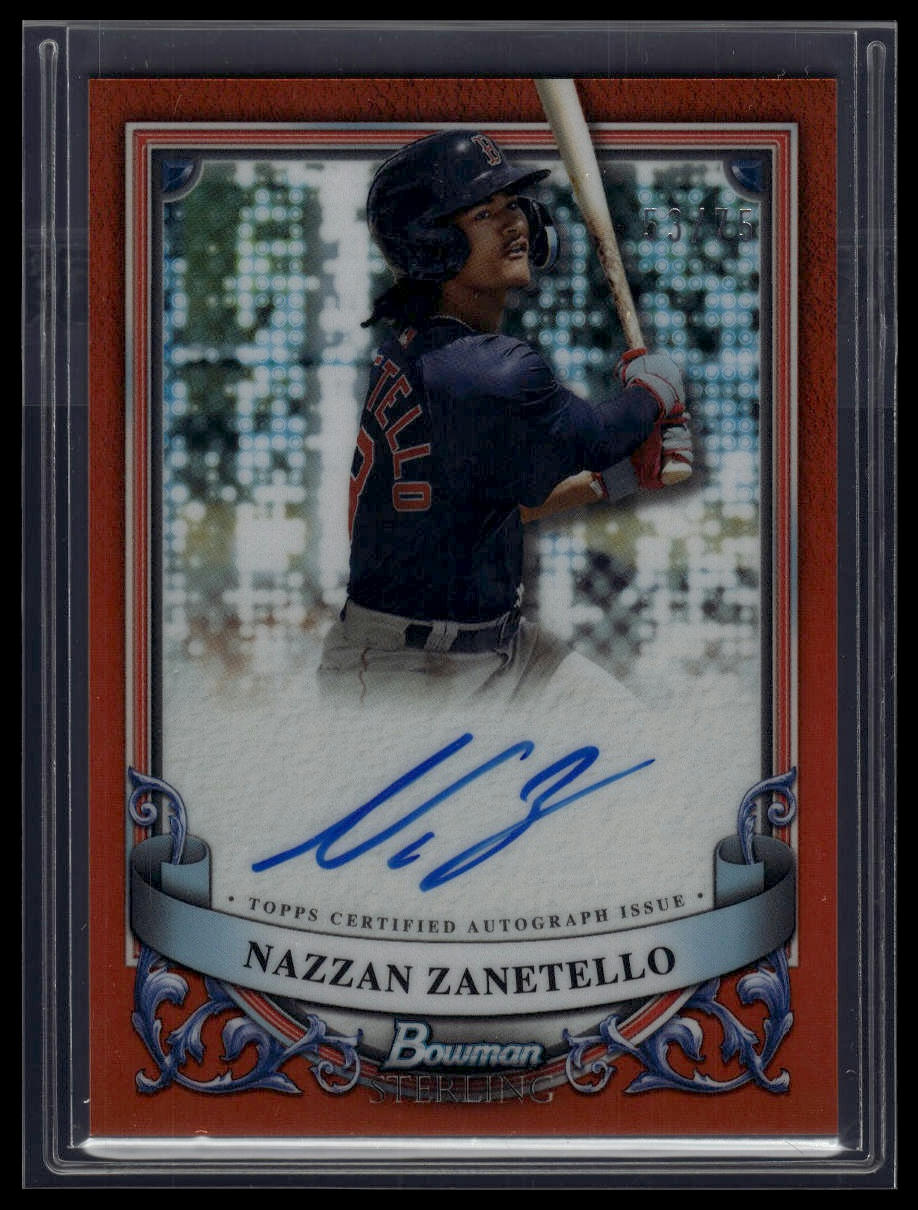 2024 Bowman Sterling #PA-NZ Nazzan Zanetello Prospect Auto Orange /75