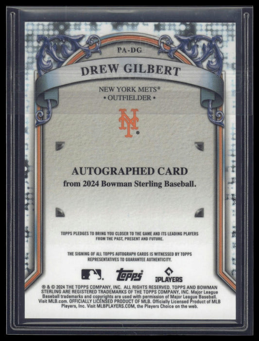 2024 Bowman Sterling #PA-DG Drew Gilbert Prospect Auto Sterling Silver /100