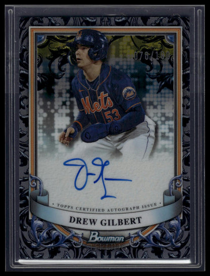 2024 Bowman Sterling #PA-DG Drew Gilbert Prospect Auto Sterling Silver /100