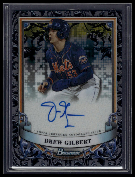 2024 Bowman Sterling #PA-DG Drew Gilbert Prospect Auto Sterling Silver /100