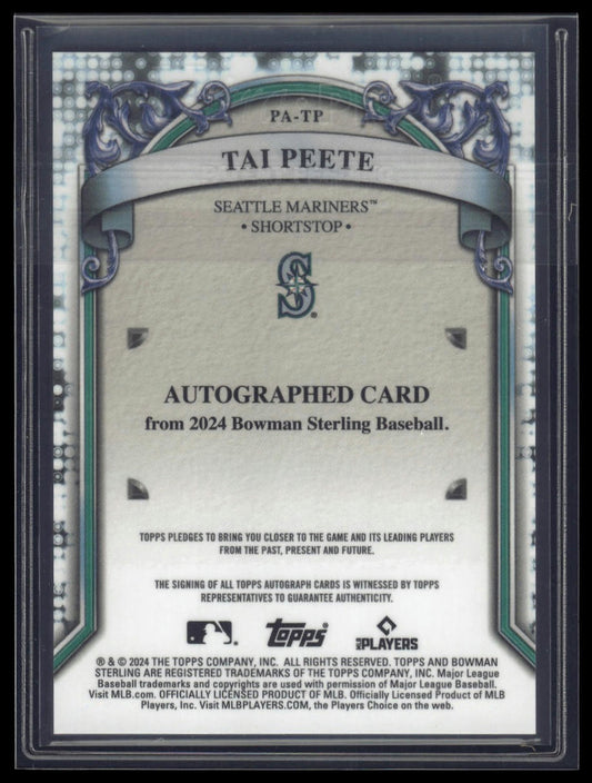 2024 Bowman Sterling #PA-TP Tai Peete Prospect Autographs Sterling Silver /100