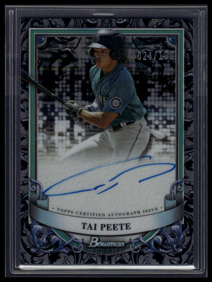 2024 Bowman Sterling #PA-TP Tai Peete Prospect Autographs Sterling Silver /100