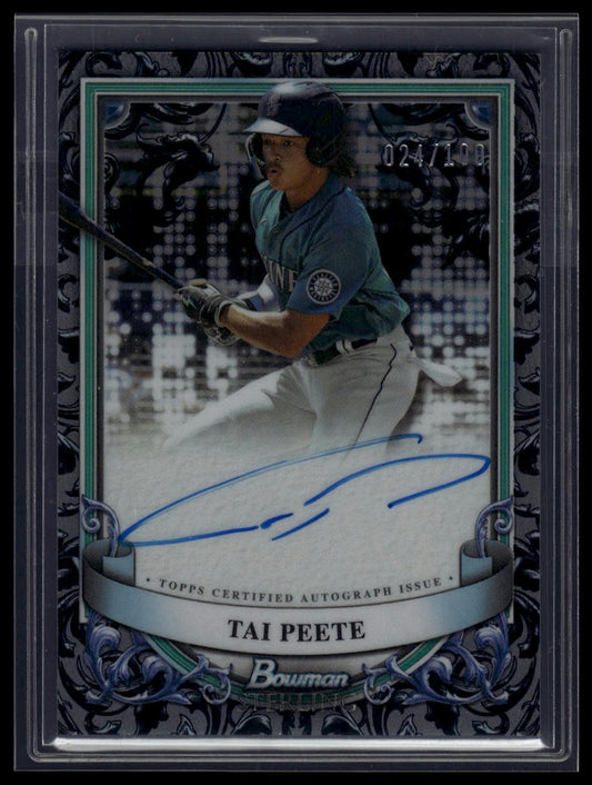 2024 Bowman Sterling #PA-TP Tai Peete Prospect Autographs Sterling Silver /100