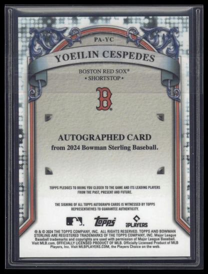 2024 Bowman Sterling #PA-YC Yoeilin Cespedes Prospect Autographs