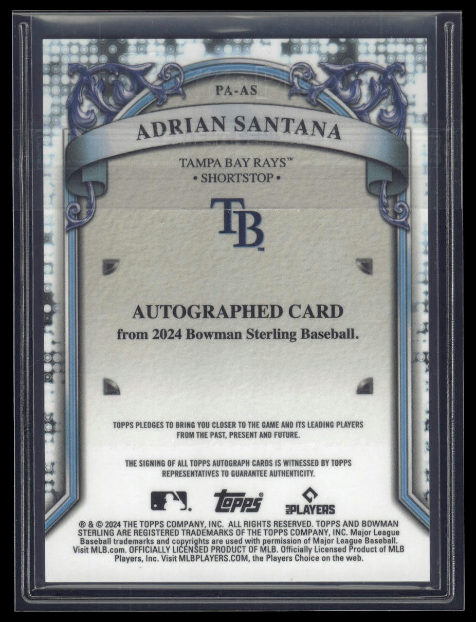 2024 Bowman Sterling #PA-AS Adrian Santana Prospect Auto Purple /120