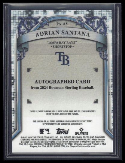 2024 Bowman Sterling #PA-AS Adrian Santana Prospect Auto Purple /120