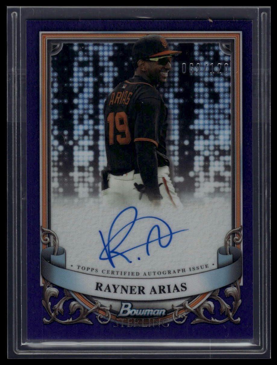 2024 Bowman Sterling #PA-RAR Rayner Arias Prospect Auto Purple /120
