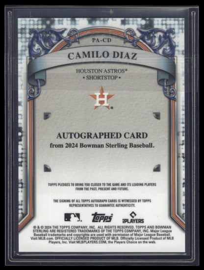 2024 Bowman Sterling #PA-CD Camilo Diaz Prospect Autographs