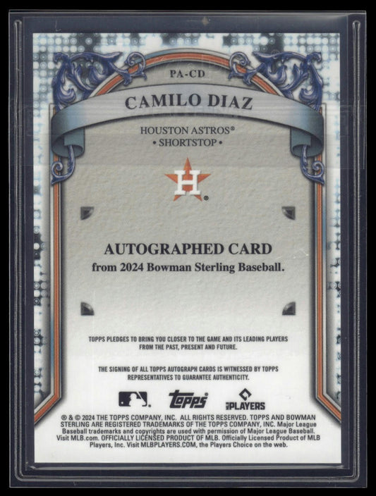 2024 Bowman Sterling #PA-CD Camilo Diaz Prospect Autographs