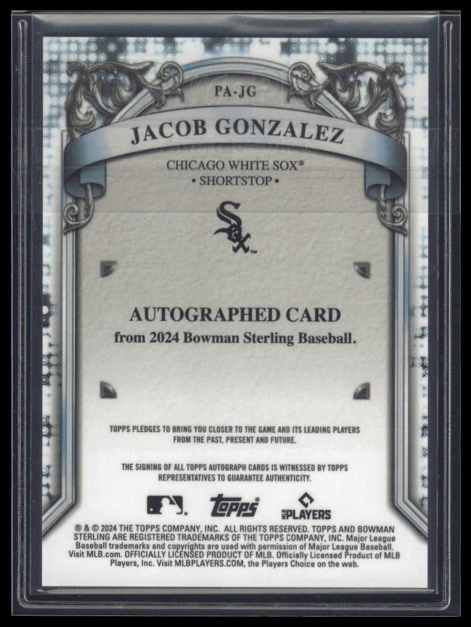 2024 Bowman Sterling #PA-JG Jacob Gonzalez Prospect Autographs