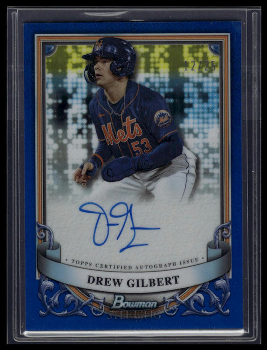 2024 Bowman Sterling Drew Gilbert Prospect Auto Blue Sterling Scintillate /25