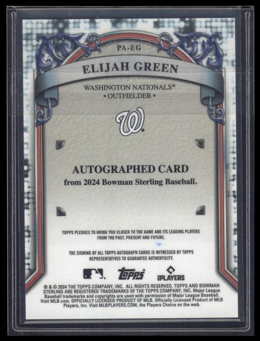 2024 Bowman Sterling #PA-EG Elijah Green Prospect Autographs