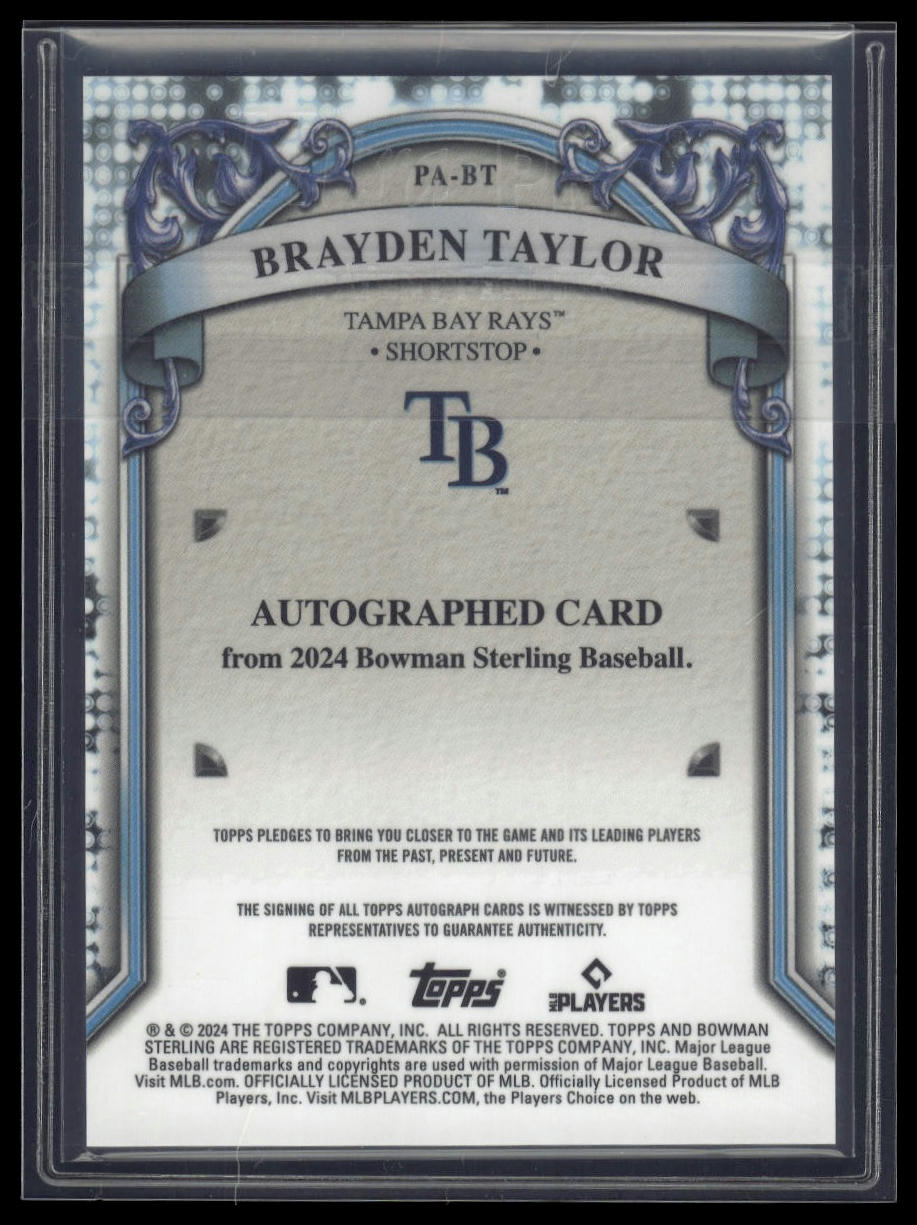 2024 Bowman Sterling #PA-BT Brayden Taylor Prospect Autographs