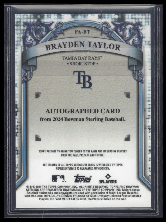 2024 Bowman Sterling #PA-BT Brayden Taylor Prospect Autographs