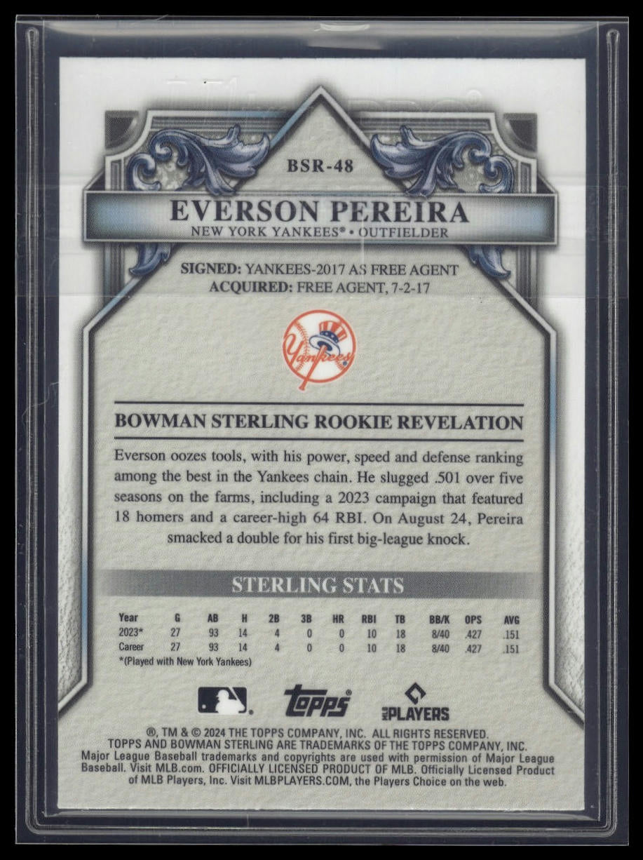 2024 Bowman Sterling #BSR-48 Everson Pereira Magenta Refractor #/75