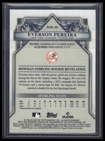 2024 Bowman Sterling #BSR-48 Everson Pereira Magenta Refractor #/75
