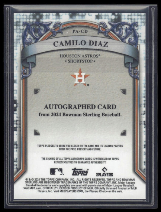 2024 Bowman Sterling #PA-CD Camilo Diaz Prospect Autographs Purple /120