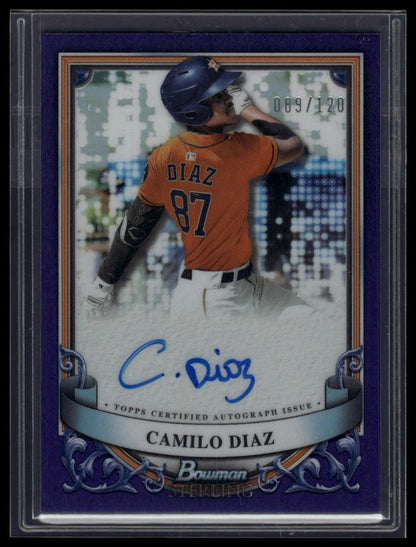 2024 Bowman Sterling #PA-CD Camilo Diaz Prospect Autographs Purple /120