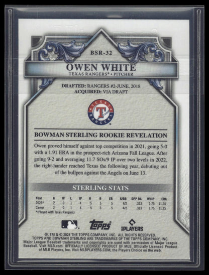 2024 Bowman Sterling #BSR-32 Owen White Speckle Refractor #/99