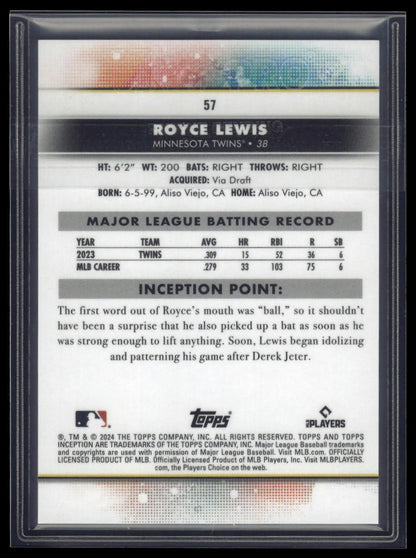 2024 Topps Inception #57 Royce Lewis