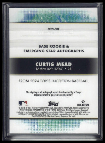 2024 Topps Inception #BRES-CME Curtis Mead Auto Aqua /75