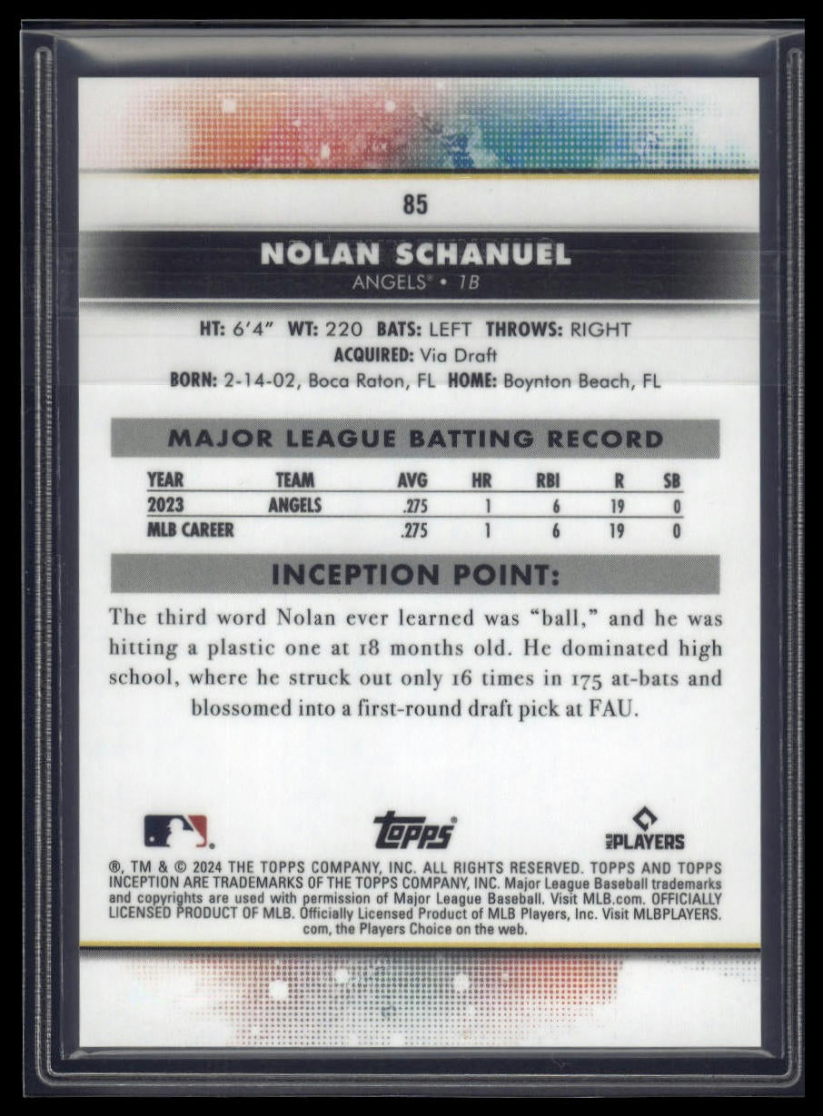 2024 Topps Inception #85 Nolan Schanuel Yellow #/199
