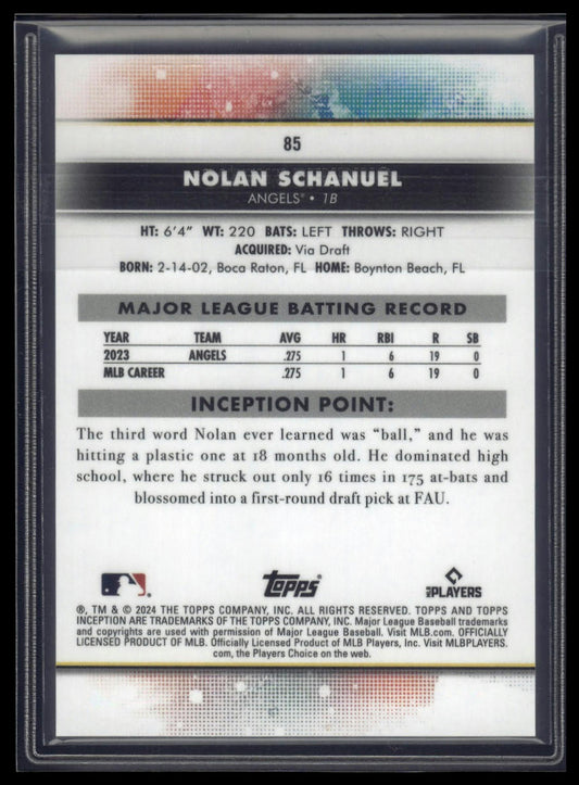 2024 Topps Inception #85 Nolan Schanuel Yellow #/199