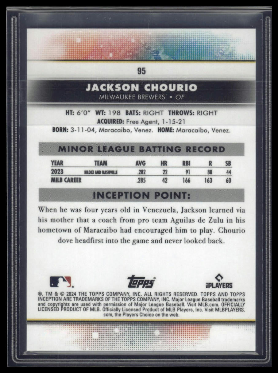 2024 Topps Inception #95 Jackson Chourio Green