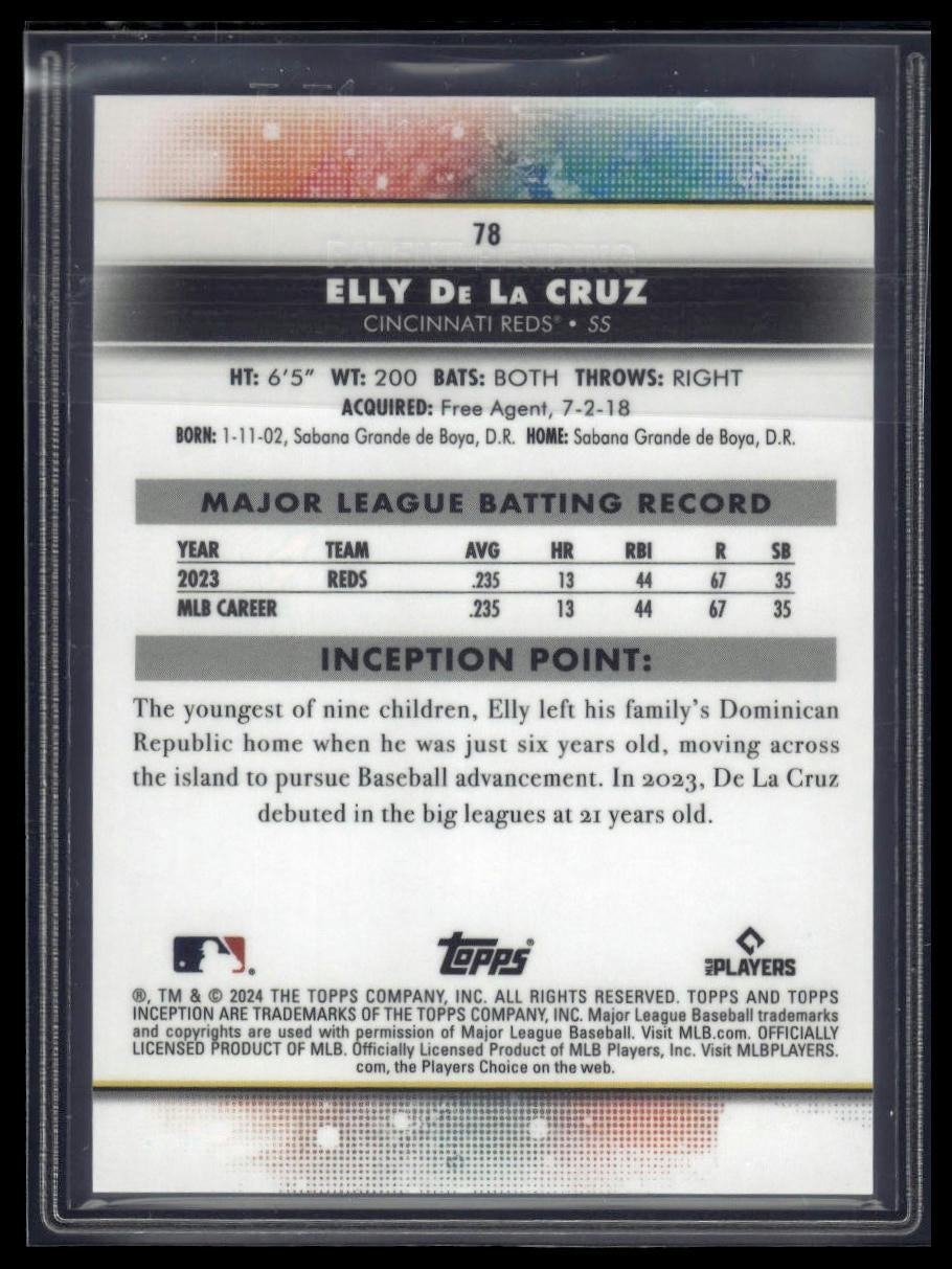 2024 Topps Inception #78 Elly De La Cruz Green