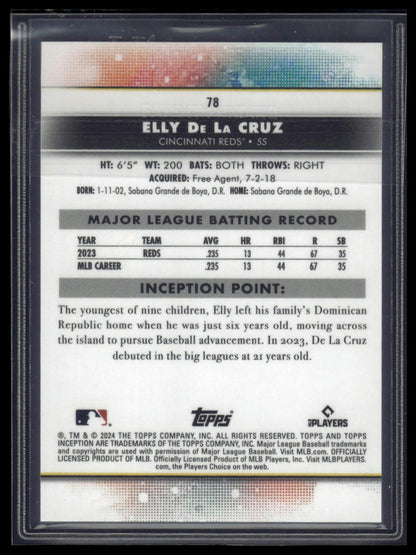 2024 Topps Inception #78 Elly De La Cruz Green