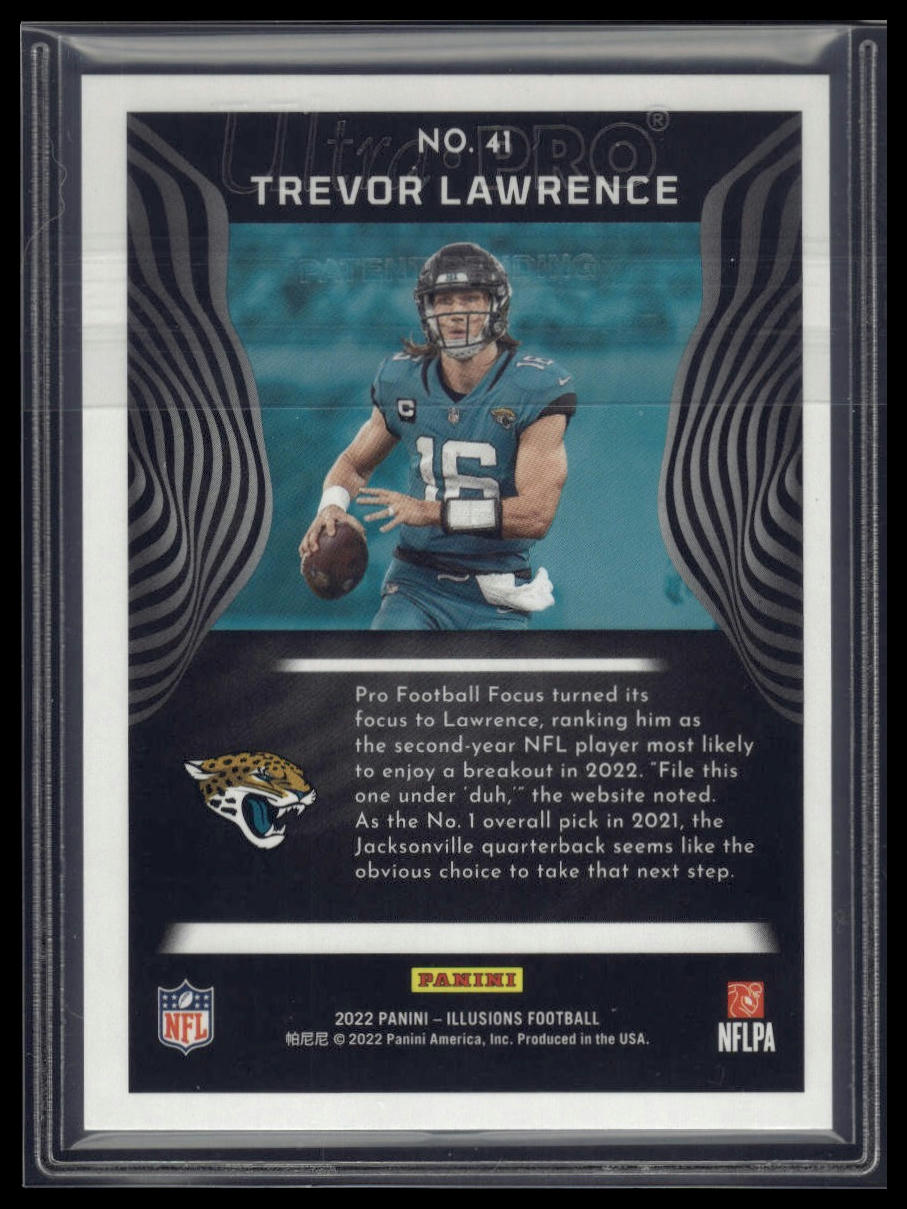 2022 Panini Illusions #41 Trevor Lawrence Trophy Collection Yellow Diamond #/299