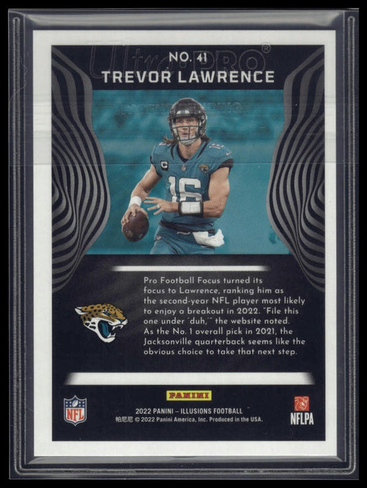 2022 Panini Illusions #41 Trevor Lawrence Trophy Collection Yellow Diamond #/299
