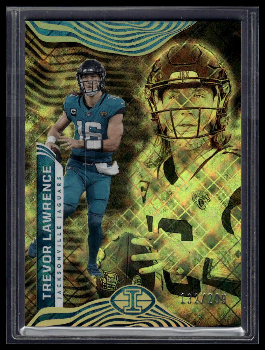 2022 Panini Illusions #41 Trevor Lawrence Trophy Collection Yellow Diamond #/299