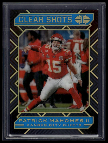 2020 Panini Illusions #1 Patrick Mahomes II Clear Shots Light Blue #/299