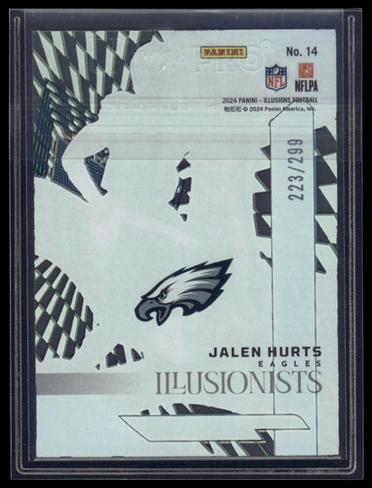 2024 Panini Illusions #14 Jalen Hurts Illusionists Light Blue #/299