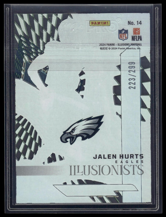 2024 Panini Illusions #14 Jalen Hurts Illusionists Light Blue #/299