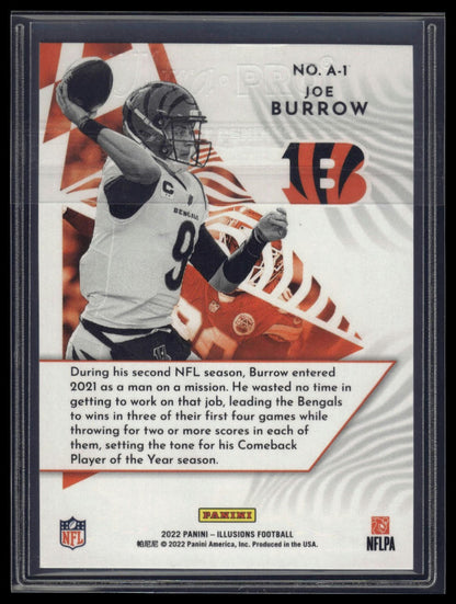 2022 Panini Illusions #A-1 Joe Burrow Amazing