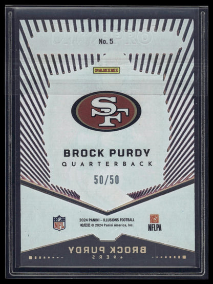 2024 Panini Illusions #5 Brock Purdy Abracadabra Purple #/50