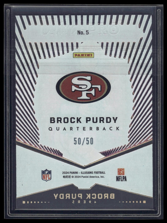 2024 Panini Illusions #5 Brock Purdy Abracadabra Purple #/50
