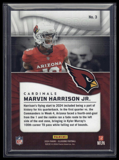 2024 Panini Illusions #3 Marvin Harrison Jr. Light Blue Trophy Collection #/249