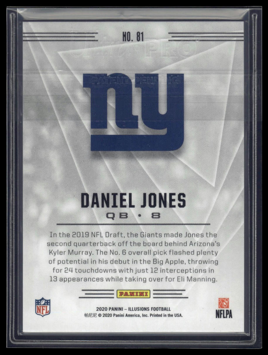 2020 Panini Illusions #81 Daniel Jones Trophy Collection Black #/50