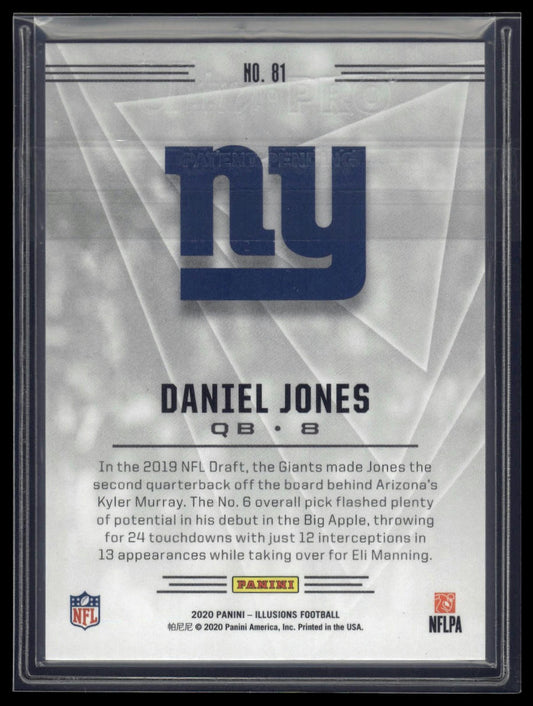 2020 Panini Illusions #81 Daniel Jones Trophy Collection Black #/50