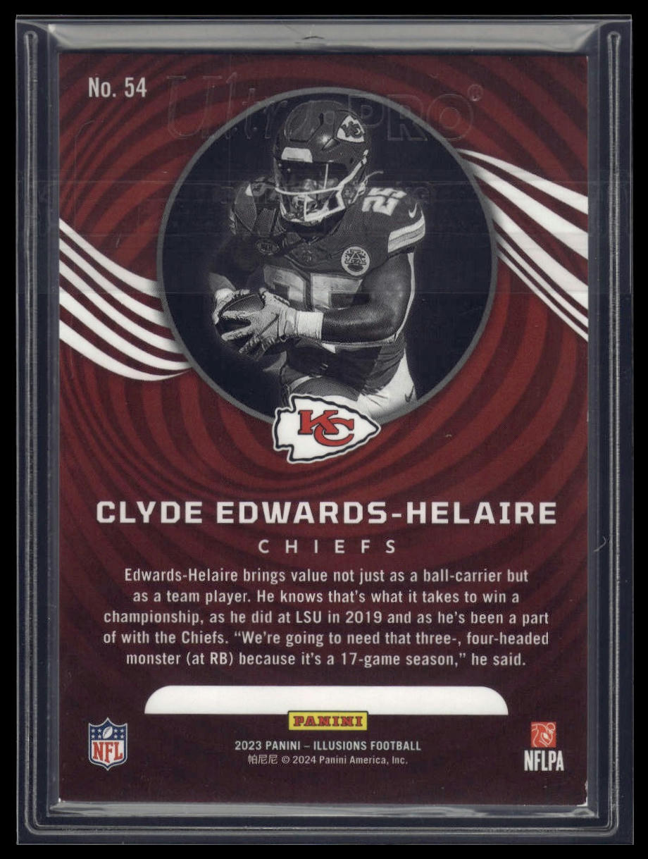 2023 Panini Illusions #54 Clyde Edwards-Helaire Pink Trophy Collection #/399