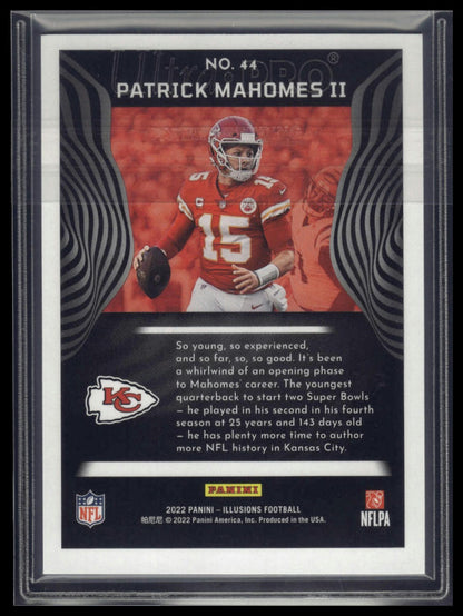 2022 Panini Illusions #44 Patrick Mahomes II Trophy Collection Light Blue #/199
