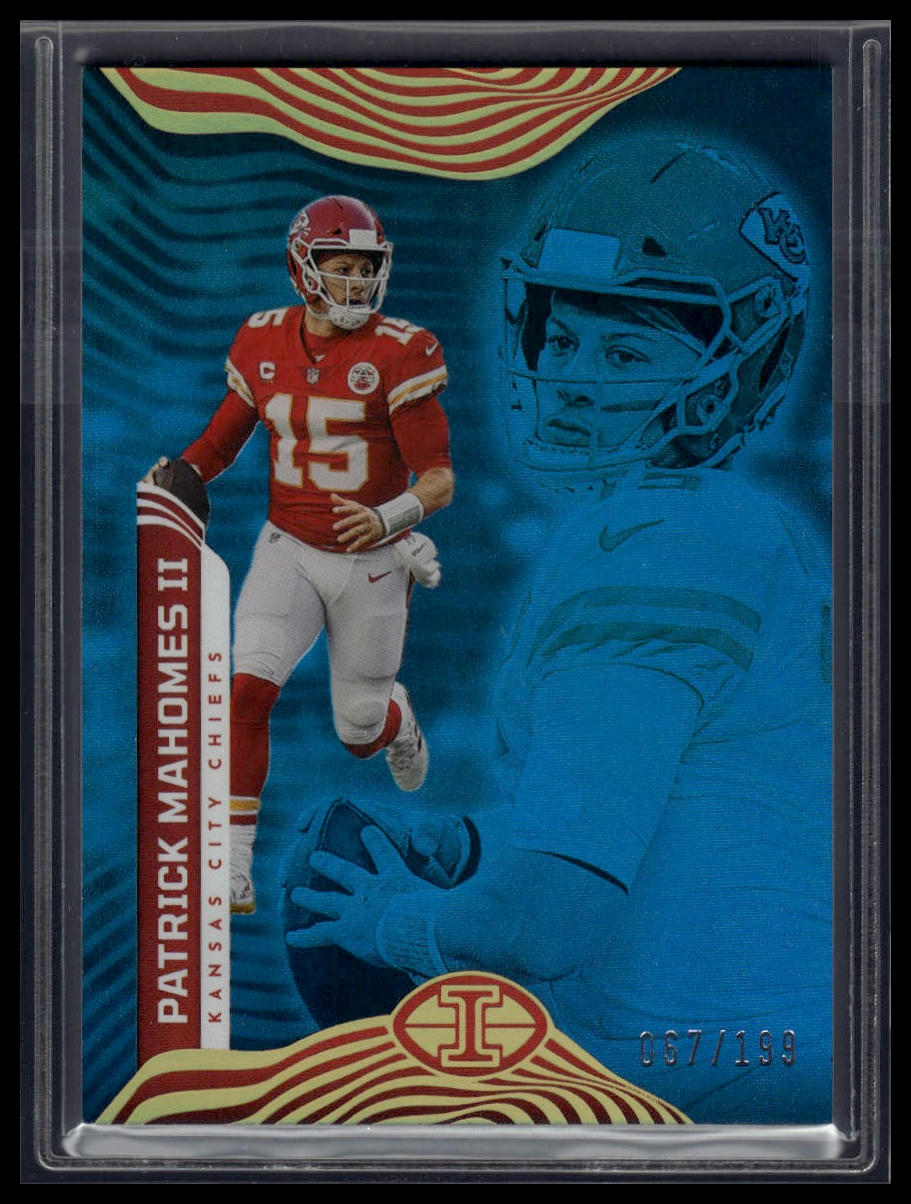 2022 Panini Illusions #44 Patrick Mahomes II Trophy Collection Light Blue #/199