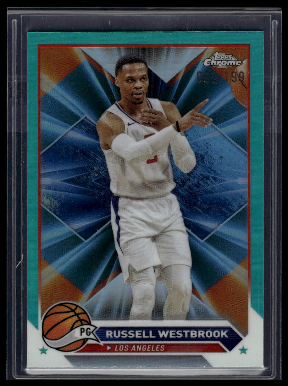 2023-24 Topps Chrome #110 Russell Westbrook Aqua Refractors #/199